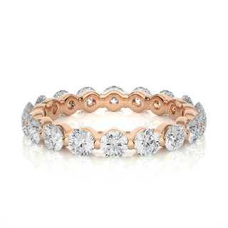 Round Shape Bar Setting Moissanite Ring rose gold