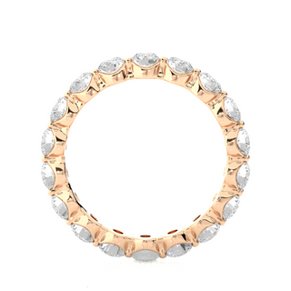 Round Shape Bar Setting Moissanite Ring rose gold