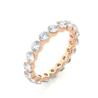 Round Shape Bar Setting Moissanite Ring rose gold