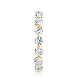 Round Shape Bar Setting Moissanite Ring yellow gold