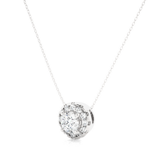 Round Shape Slim Scallop Pendat white gold