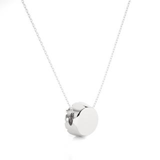 Round Shape Slim Scallop Pendat white gold