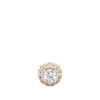 0.50 Cat Slim Scallop Halo Round Moissanite Pendant In Yellow Gold