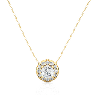 Round Shape Slim Scallop Pendat yellow gold