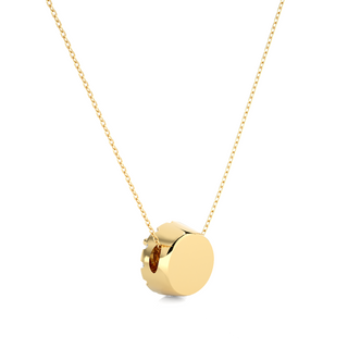 Round Shape Slim Scallop Pendat yellow gold