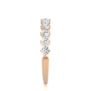 1 Ct Round Moissanite Bar Set Half Eternity Band In Rose Gold
