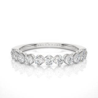 Round Stone Bar Prong Moissanite Ring white gold