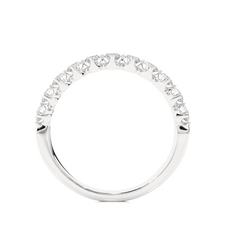 1 Ct Round Moissanite Bar Set Half Eternity Band In Silver