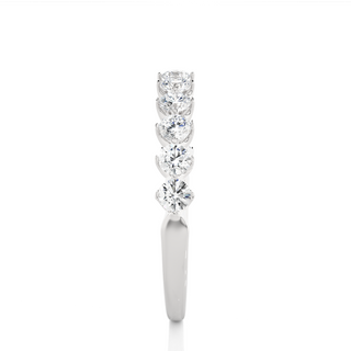 1 Ct Round Moissanite Bar Set Half Eternity Band In Silver