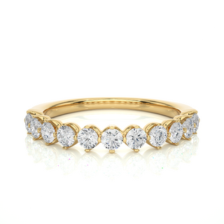1 Ct Round Moissanite Bar Set Half Eternity Band In Silver