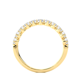 1 Ct Round Moissanite Bar Set Half Eternity Band In Yellow Gold