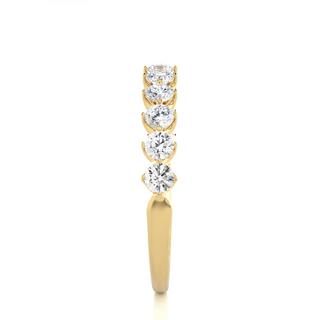 1 Ct Round Moissanite Bar Set Half Eternity Band In Yellow Gold