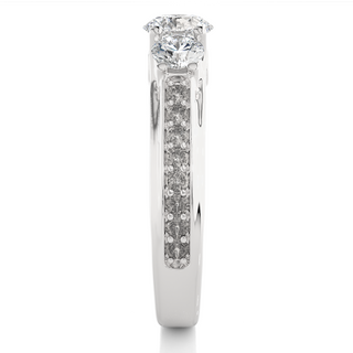 Round Stone Bridge Setting Moissnaite Ring silver