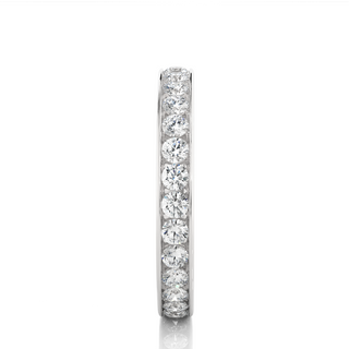 Round Stone Channel Setting Moissanite Ring white gold