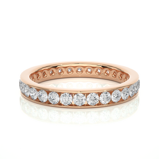 Round Stone Channel Setting Moissanite Ring rose gold