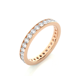 Round Stone Channel Setting Moissanite Ring rose gold