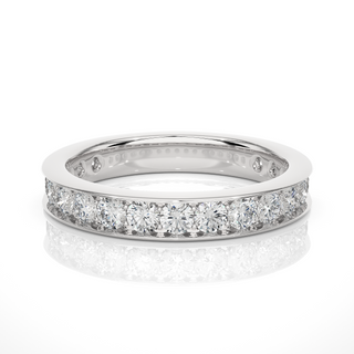 Round Stone Channel Setting Moissanite Ring silver