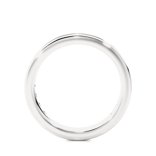 1.50 Ct Round Moissanite Channel Setting Wedding Band In Silver