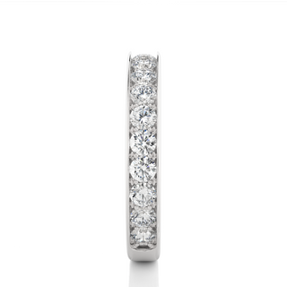 1.50 Ct Round Moissanite Channel Setting Wedding Band In Silver