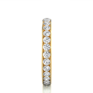 Round Stone Channel Setting Moissanite Ring yellow gold