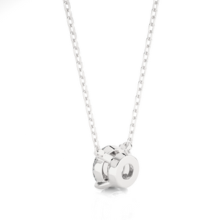 1 Carat Round Moissanite Solitaire Pendant In Silver