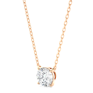 1 Carat Round Moissanite Solitaire Pendant In Rose Gold