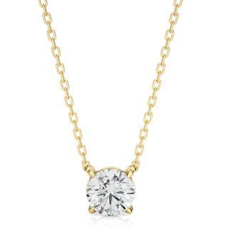 1 Carat Round Moissanite Solitaire Pendant In Silver