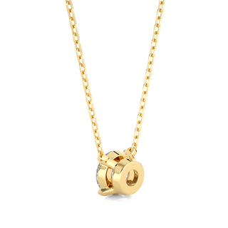 1 Carat Round Moissanite Solitaire Pendant In Yellow Gold