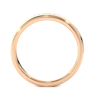 Round Stone Two Row Moissanite Ring rose gold