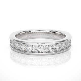 Round Stone Women's Moissanite Band silver