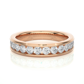 Round Stone Women's Moissanite Band rose gold