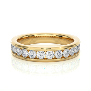 Round Stone Women's Moissanite Band yellow gold