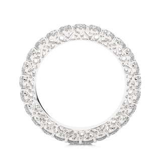 Round Stone filigree Pattern Moissanite Ring silver