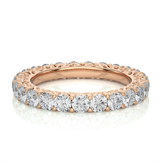 Round Stone filigree Pattern Moissanite Ring rose gold