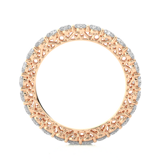 Round Stone filigree Pattern Moissanite Ring rose gold