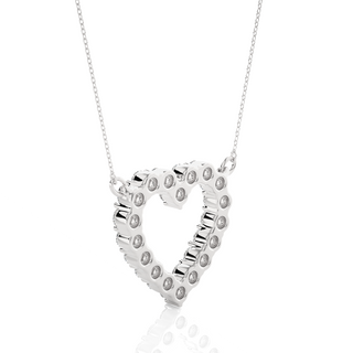 Round Stone heart Shape Moissanite Pendant silver