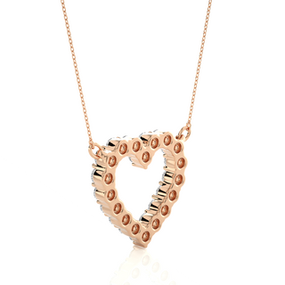 Round Stone heart Shape Moissanite Pendant rose gold