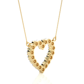 Round Stone heart Shape Moissanite Pendant yellow gold