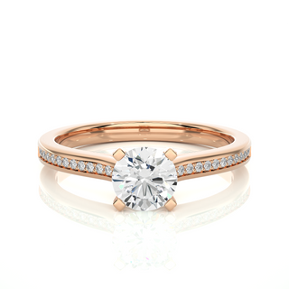 1.40 Carat Round Cut Moissanite Engagement Ring  In White Gold