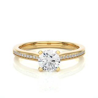 1.40 Carat Round Cut Moissanite Engagement Ring  In White Gold
