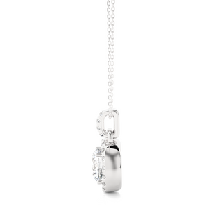 Round Stone with Halo Moissanite Pendant silver
