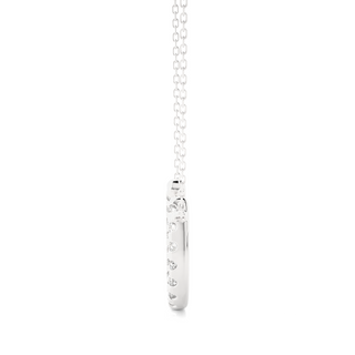 Round Stone with Horse Shoe Design Pendant white gold
