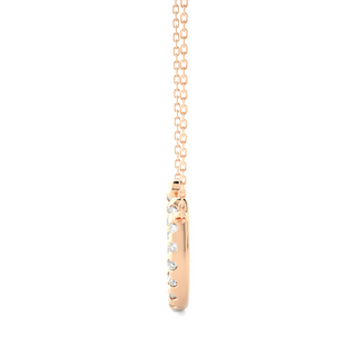 Round Stone with Horse Shoe Design Pendant rose gold