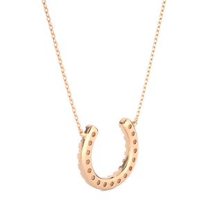 Round Stone with Horse Shoe Design Pendant rose gold