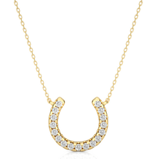 0.5 Ct Horse Shoe Design Round Stone Moissanite Pendant In White Gold
