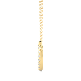 Round Stone with Horse Shoe Design Pendant yellow gold