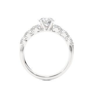 Round cut Seven Stone Moissanite Women's Ring white gold