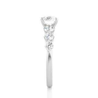 Round cut Seven Stone Moissanite Women's Ring white gold