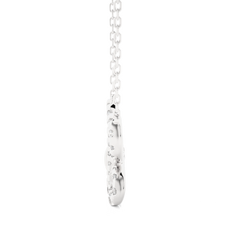 Scallop Pave Butterfly Shape Moissanite Pendant silver