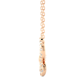Scallop Pave Butterfly Shape Moissanite Pendant rose gold
